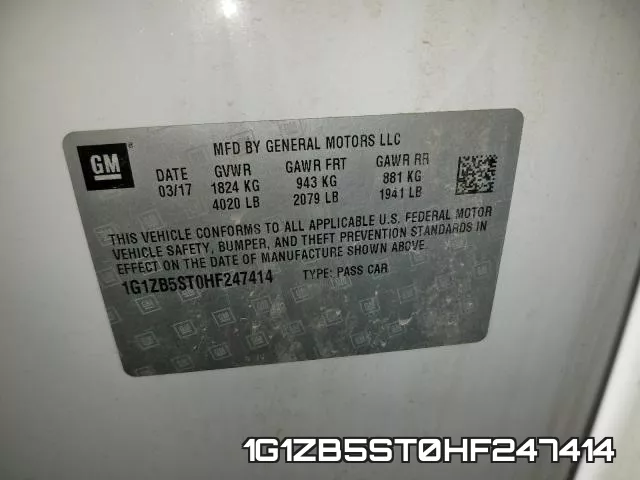 1G1ZB5ST0HF247414 фото 2