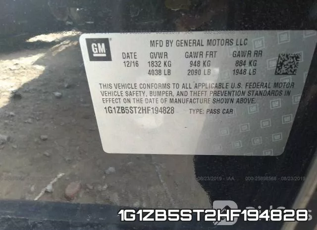 1G1ZB5ST2HF194828 фото 9