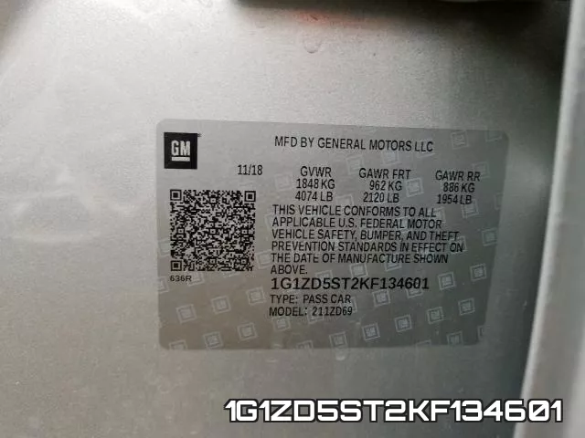 1G1ZD5ST2KF134601 фото 2