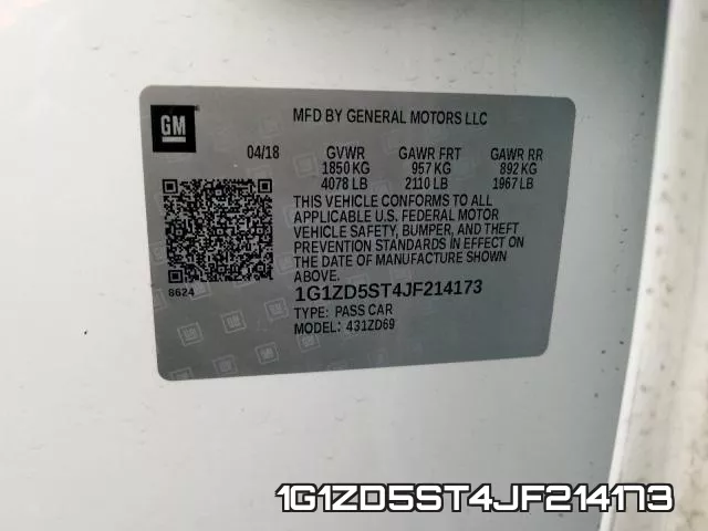 1G1ZD5ST4JF214173 фото 2