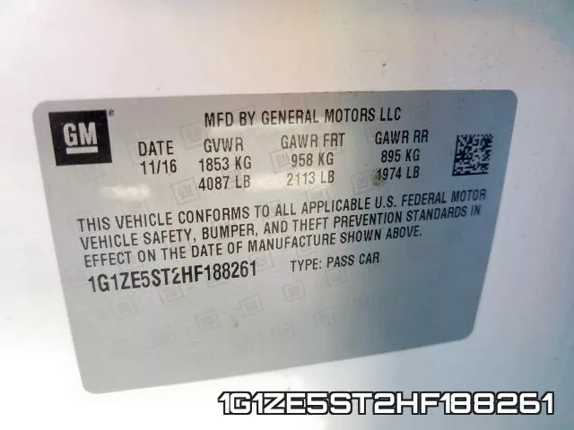 1G1ZE5ST2HF188261 фото 2