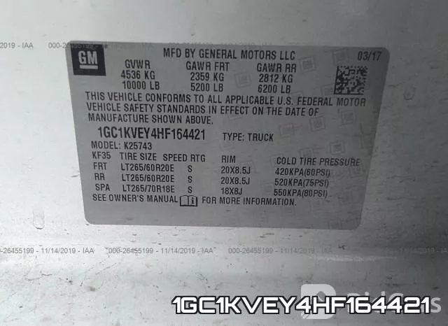 1GC1KVEY4HF164421 фото 9