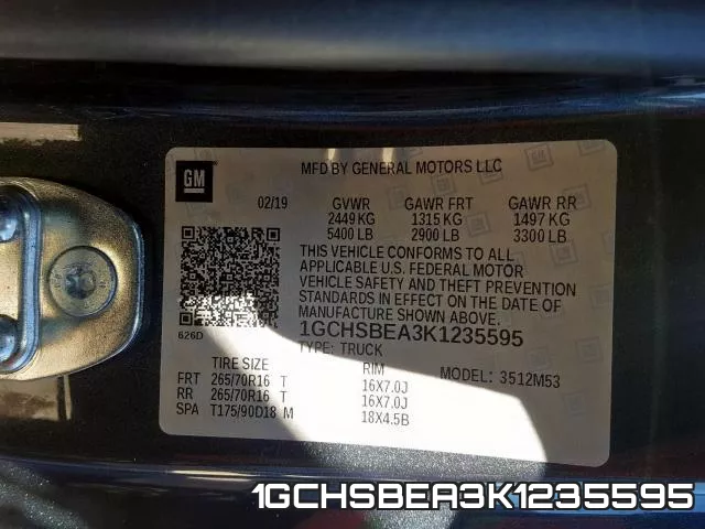 1GCHSBEA3K1235595 фото 2