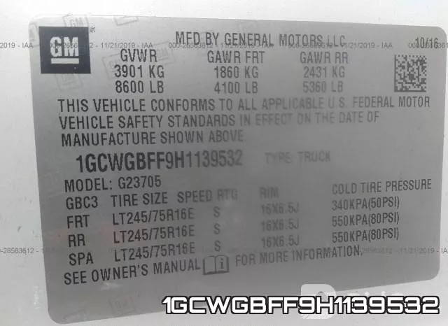 1GCWGBFF9H1139532 фото 8