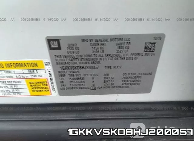 1GKKVSKD8HJ200057 фото 10