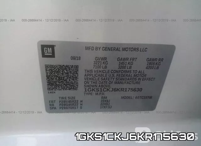 1GKS1CKJ6KR175630 фото 9
