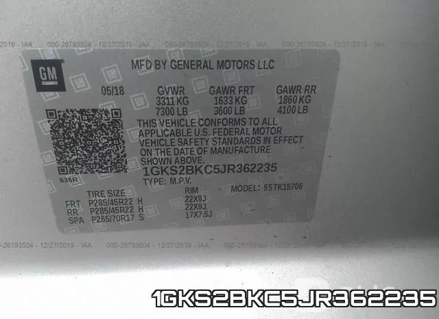 1GKS2BKC5JR362235 фото 6