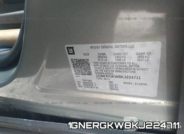 1GNERGKW8KJ224711 фото 10
