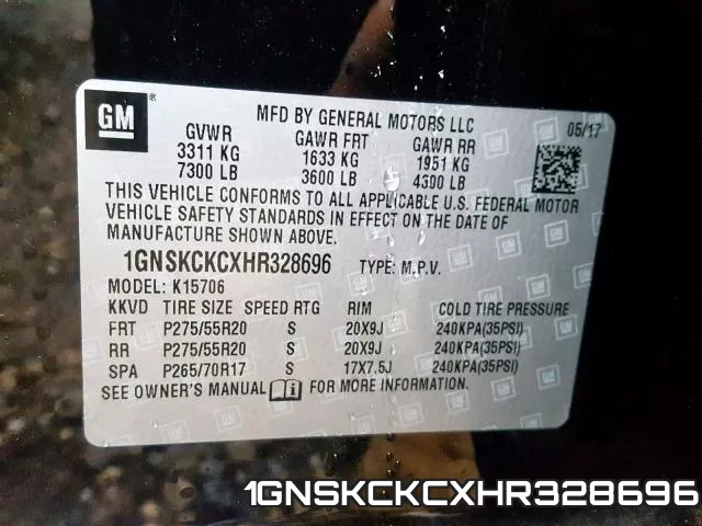 1GNSKCKCXHR328696 фото 2
