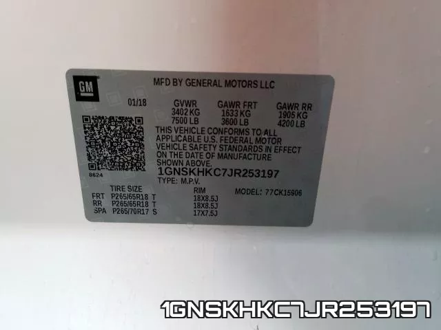 1GNSKHKC7JR253197 фото 2