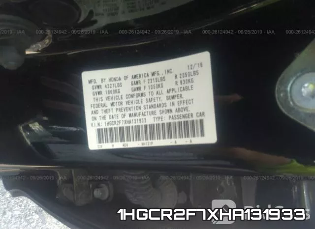 1HGCR2F7XHA131933 фото 8