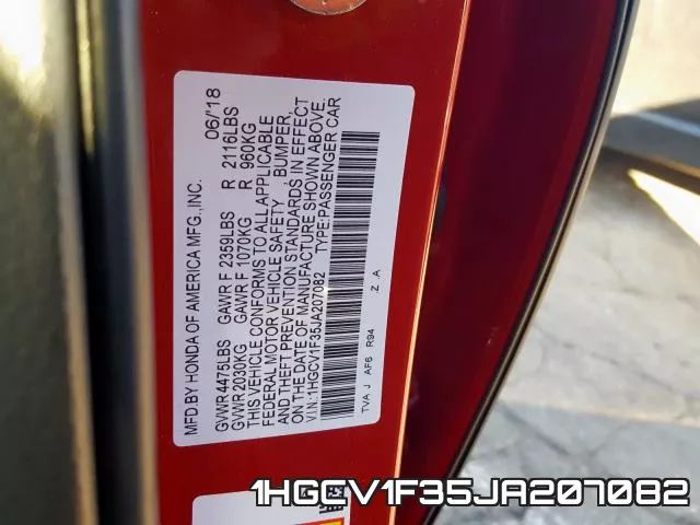 1HGCV1F35JA207082 фото 2
