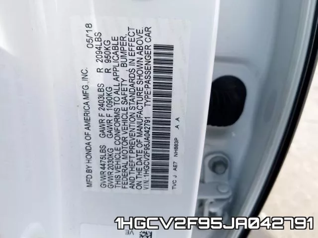 1HGCV2F95JA042791 фото 2