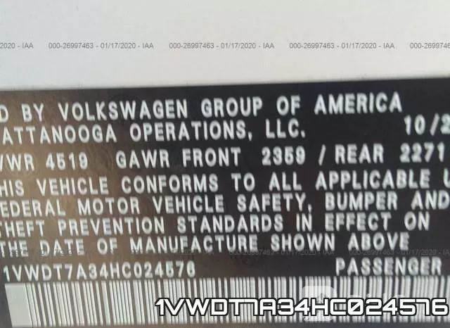 1VWDT7A34HC024576 фото 8