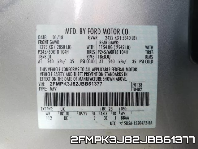 2FMPK3J82JBB61377 фото 2