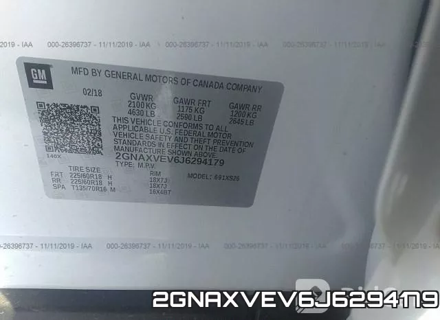 2GNAXVEV6J6294179 фото 7