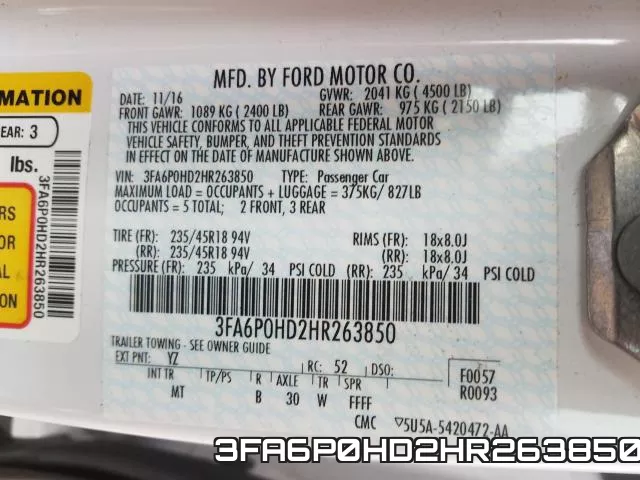 3FA6P0HD2HR263850 фото 2