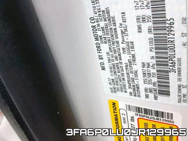 3FA6P0LU0JR129965 фото 2