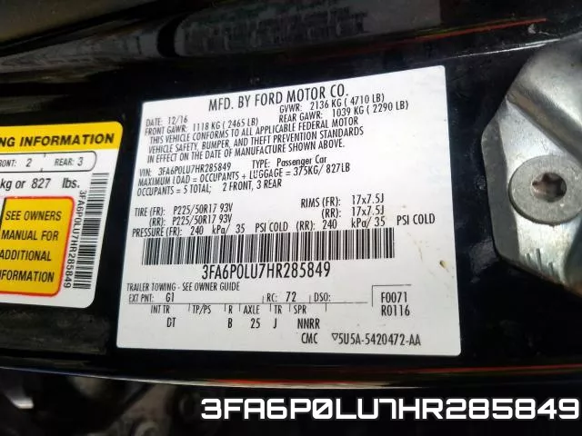 3FA6P0LU7HR285849 фото 2