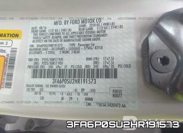 3FA6P0SU2HR191573 фото 7