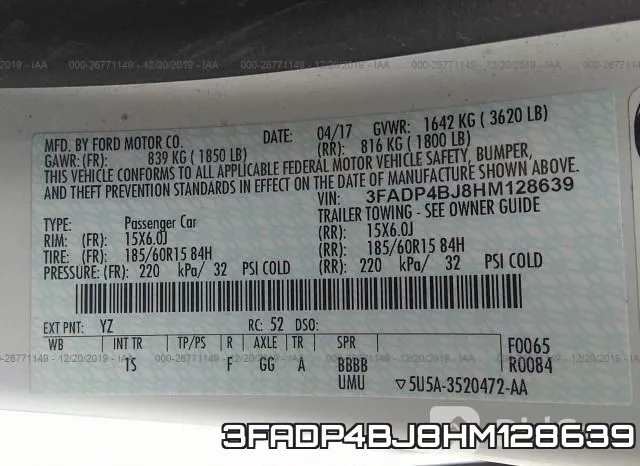 3FADP4BJ8HM128639 фото 8