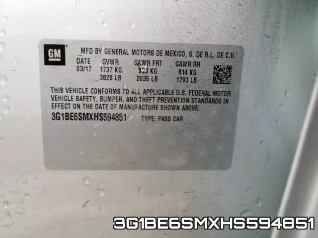 3G1BE6SMXHS594851 фото 2