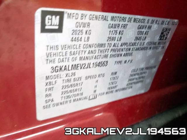 3GKALMEV2JL194563 фото 2