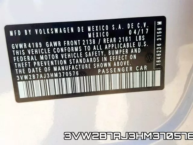3VW2B7AJ3HM370576 фото 2