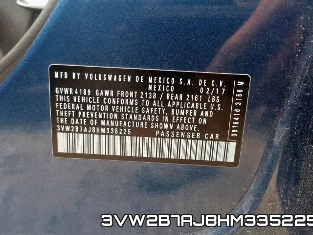 3VW2B7AJ8HM335225 фото 2