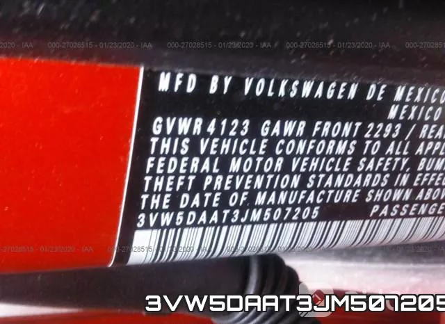 3VW5DAAT3JM507205 фото 10