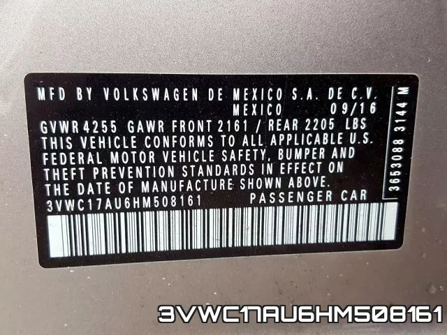 3VWC17AU6HM508161 фото 2