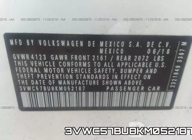 3VWC57BU8KM052187 фото 10