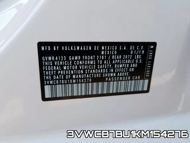 3VWCB7BU1KM154276 фото 2