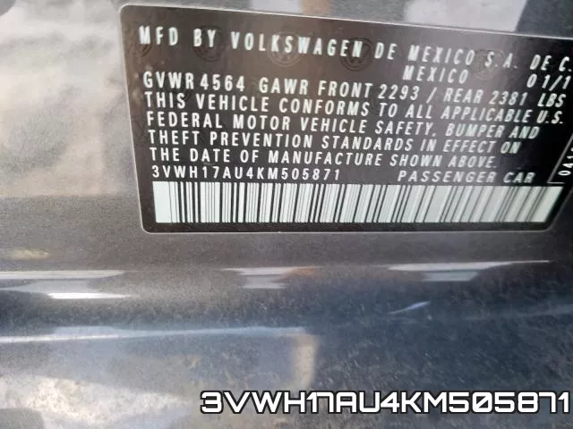 3VWH17AU4KM505871 фото 2