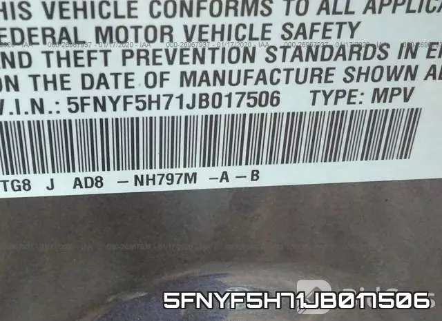 5FNYF5H71JB017506 фото 9