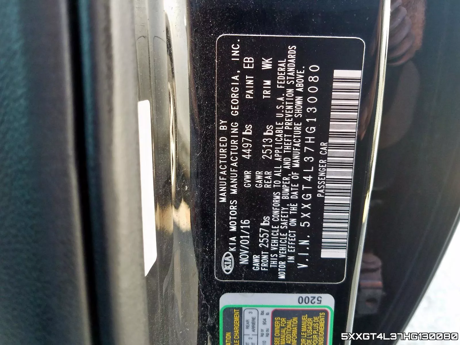 5XXGT4L37HG130080 фото 2