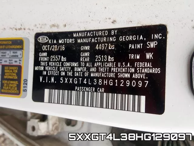 5XXGT4L38HG129097 фото 2