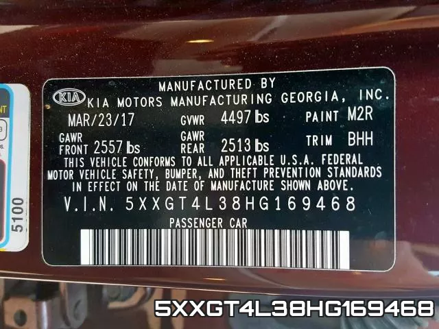 5XXGT4L38HG169468 фото 2