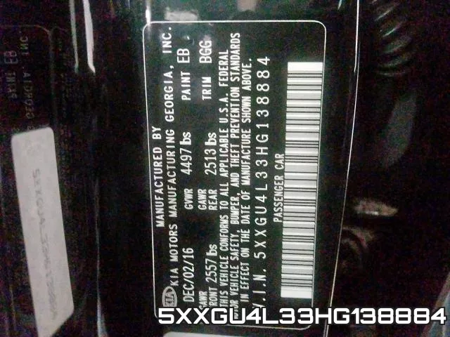 5XXGU4L33HG138884 фото 2