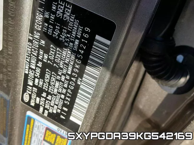 5XYPGDA39KG542169 фото 2