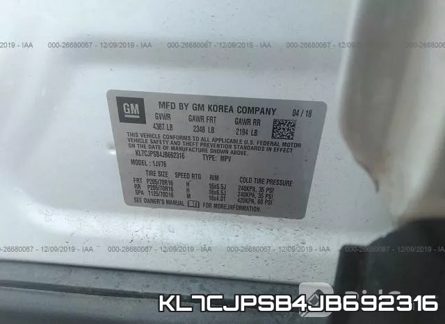 KL7CJPSB4JB692316 фото 10