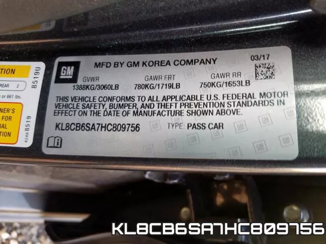 KL8CB6SA7HC809756 фото 2