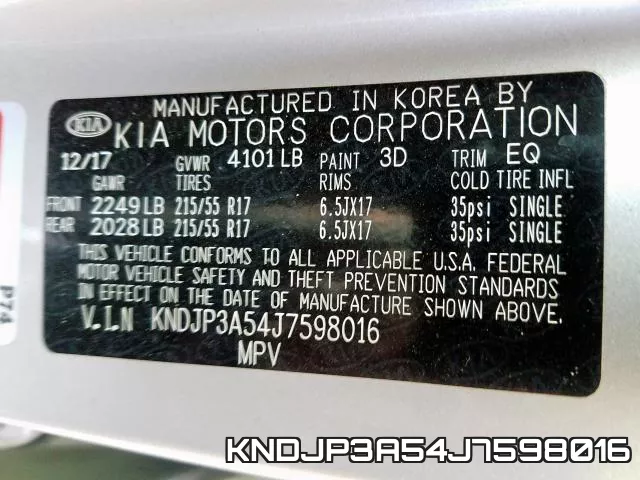 KNDJP3A54J7598016 фото 2
