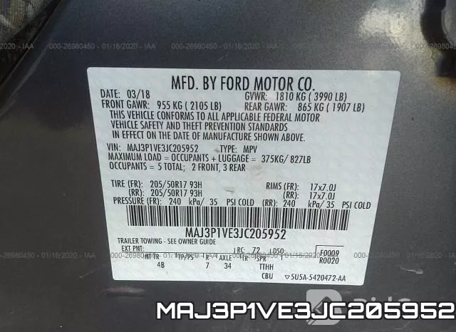 MAJ3P1VE3JC205952 фото 10
