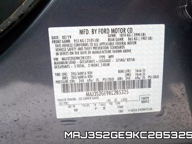 MAJ3S2GE9KC285325 фото 2