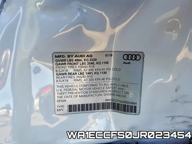 WA1ECCFS0JR023454 фото 2