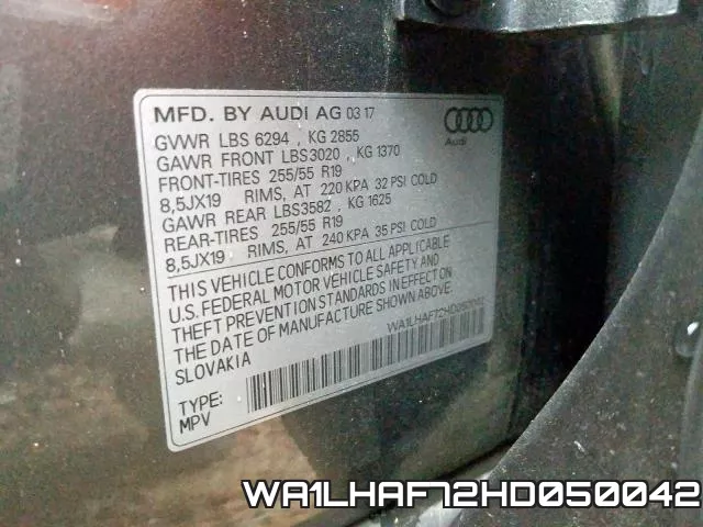 WA1LHAF72HD050042 фото 2
