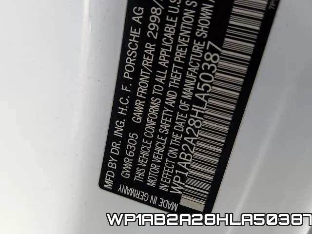 WP1AB2A28HLA50387 фото 2