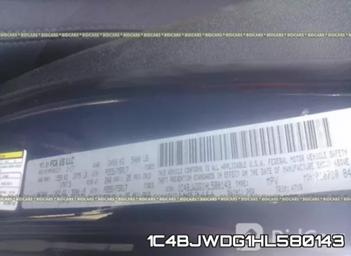 1C4BJWDG1HL580143 фото 10