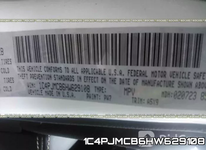 1C4PJMCB6HW629108 фото 10